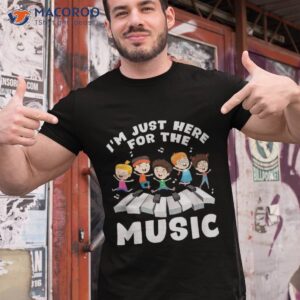 back to school teacher im just here for the music shirt tshirt 1