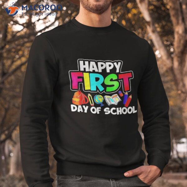 Back To School Teachers Kids Boys Happy First Day Of Shirt