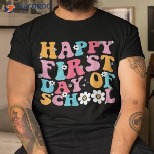 back to school teachers kids boys happy first day of shirt tshirt