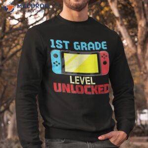 back to school video gamer 1st grade level unlocked boys kid shirt sweatshirt