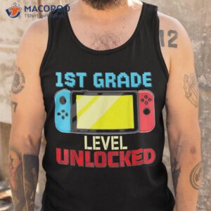 back to school video gamer 1st grade level unlocked boys kid shirt tank top