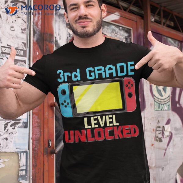 Back To School Video Gamer 3rd Grade Level Unlocked Boys Kid Shirt