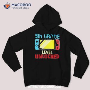 back to school video gamer 5th grade level unlocked boys shirt hoodie