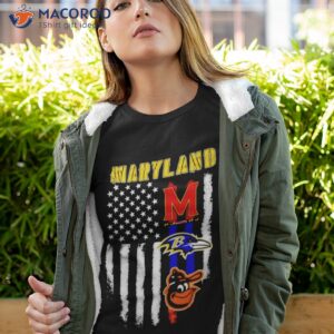 Baltimore Orioles Baltimore Ravens Maryland Terrapins Logo Usa Flag Shirt