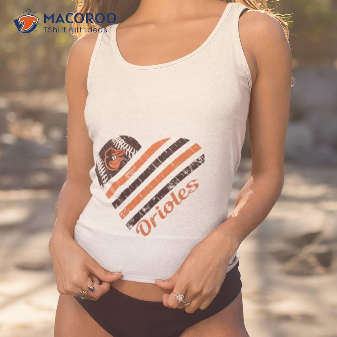 Baltimore Orioles Heart LOVE Ladies V Tshirt