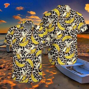 Banana-printed Hawaiian Shirts With A Leopard Pattern