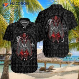 Baphomet, Demon, Satanism, Pentagram, And Black Hawaiian Shirts