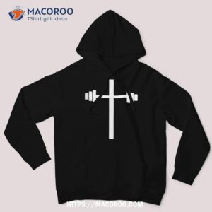 barbell dumbbell cross christian jesus gym workout lifting shirt hoodie