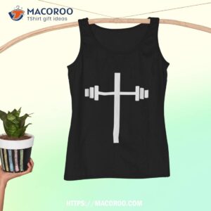 barbell dumbbell cross christian jesus gym workout lifting shirt tank top