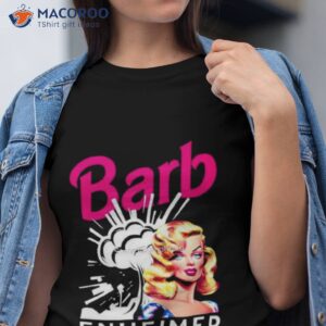 barbenheimer barbie oppenheimer 2023 pink and white t shirt tshirt