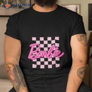 Barbie   Barbie Logo Checkered Background Shirt
