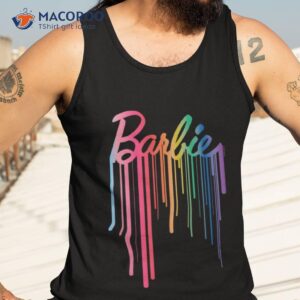 barbie logo rainbow drip shirt tank top 3
