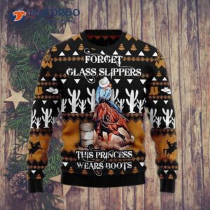Barrel Racing Girl’s Ugly Christmas Sweater