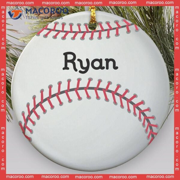 Baseball Custom Name Christmas Ceramic Ornament