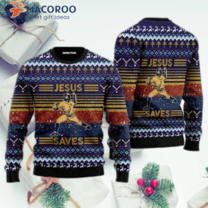 Baseball Funny Jesus-saving Ugly Christmas Sweater