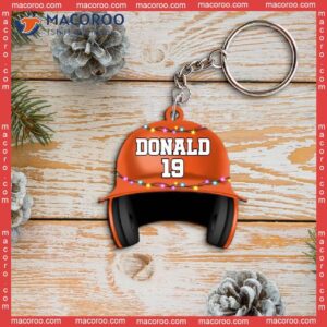 Baseball Helmet Custom-shaped Name Christmas Acrylic Ornament