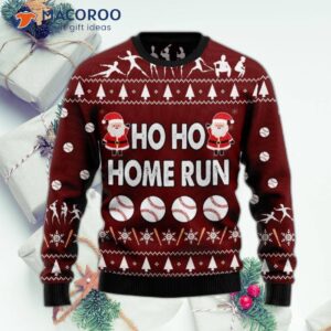 Baseball Home Run Ugly Christmas Sweater