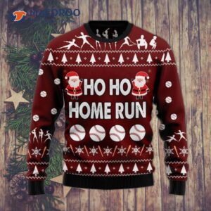 Baseball Home Run Ugly Christmas Sweater