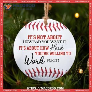 baseball just work hard boy circle ceramic ornament nba christmas ornaments 1