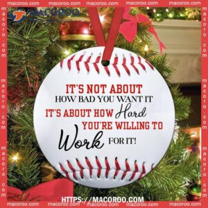 baseball just work hard boy circle ceramic ornament nba christmas ornaments 2