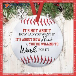 baseball just work hard boy circle ceramic ornament nba christmas ornaments 3