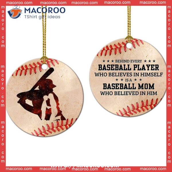 Baseball Mom Player Circle Ceramic Ornament, Basketball Christmas Ornaments