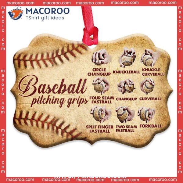 Baseball Pitching Grips Lover Metal Ornament, Basketball Player Ornament