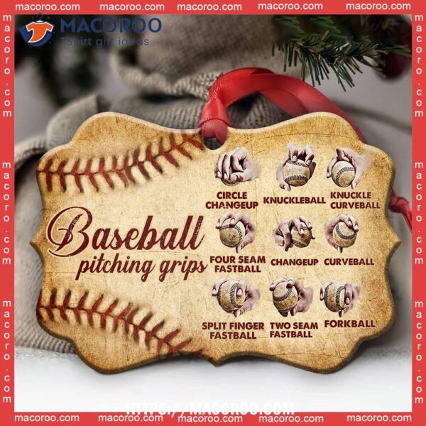 Baseball Pitching Grips Lover Metal Ornament, Basketball Player Ornament