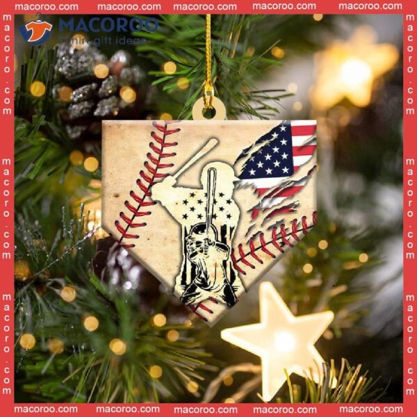 Baseball-shaped Custom Acrylic Christmas Ornament