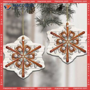 Baseball Snowflake Ceramic Custom-shaped Christmas Acrylic Ornament