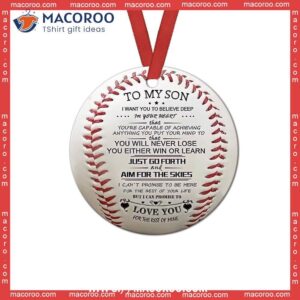 baseball to my son circle ceramic ornament diy basketball ornaments 0