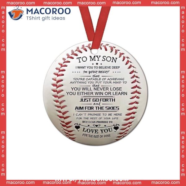 Baseball To My Son Circle Ceramic Ornament, Diy Basketball Ornaments