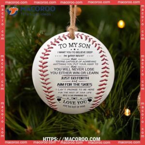 baseball to my son circle ceramic ornament diy basketball ornaments 2