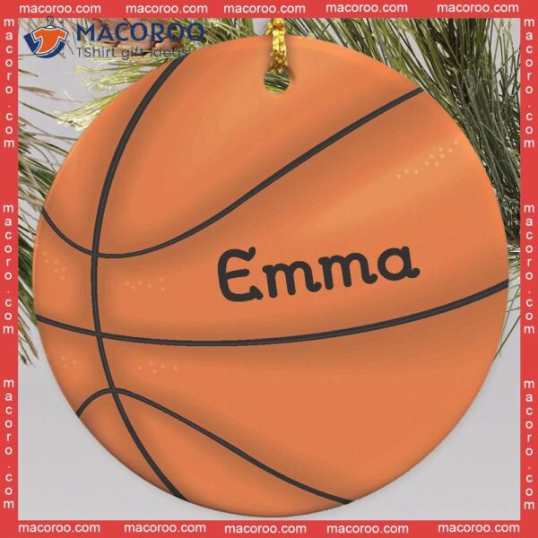 Basketball Custom Name Christmas Ceramic Ornament