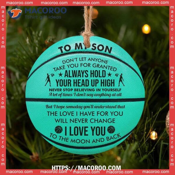 Basketball To My Son Circle Ceramic Ornament, Personalized Basketball Ornaments