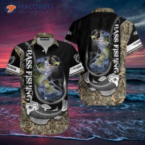 Bass Fishing Black Hawaiian Shirts