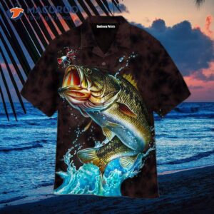 Bass Fishing Black Hawaiian Shirts