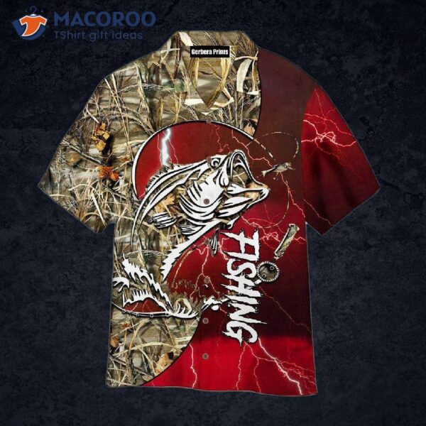 Bass Fishing Red Hawaiian Shirts