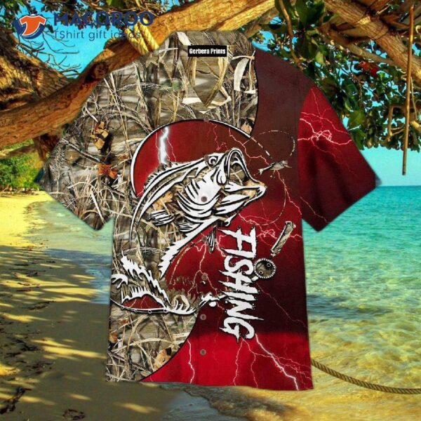 Bass Fishing Red Hawaiian Shirts