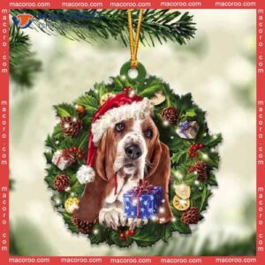 Basset Hound And Christmas Custom-shaped Acrylic Ornament