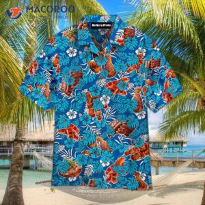 Bbq Lovers Blue Floral Hawaiian Shirts