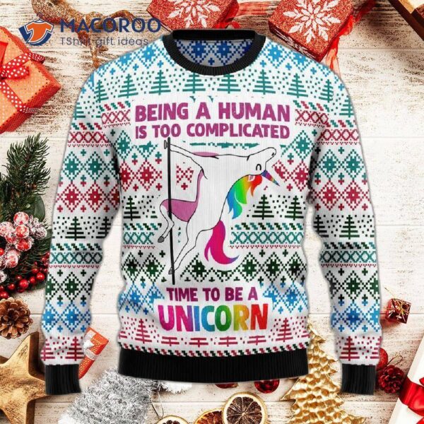 Be An Ugly Christmas Sweater With A Unicorn