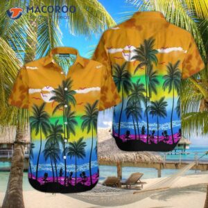 Beach-colored Coconut Trees And Hawaiian Shirts