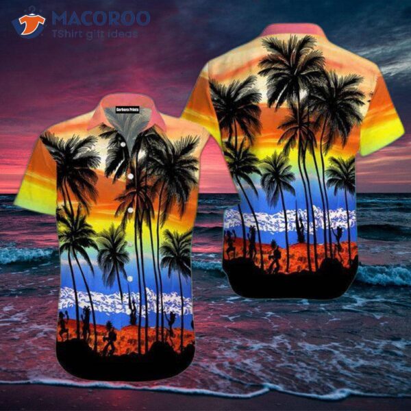 Beach-colored Tropical Hawaiian Sunset Shirt