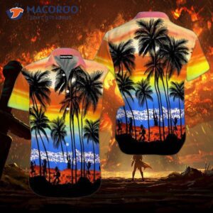 Beach-colored Tropical Hawaiian Sunset Shirt