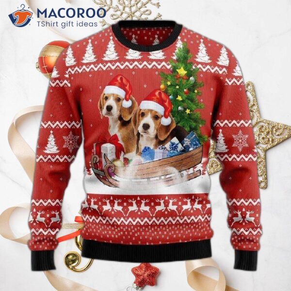 Beagle Dashing Ugly Christmas Sweater