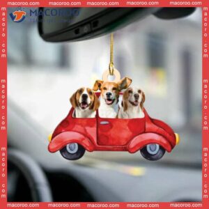 Beagle Enjoy The Trip Car Hanging Custom-shaped Christmas Acrylic Ornament