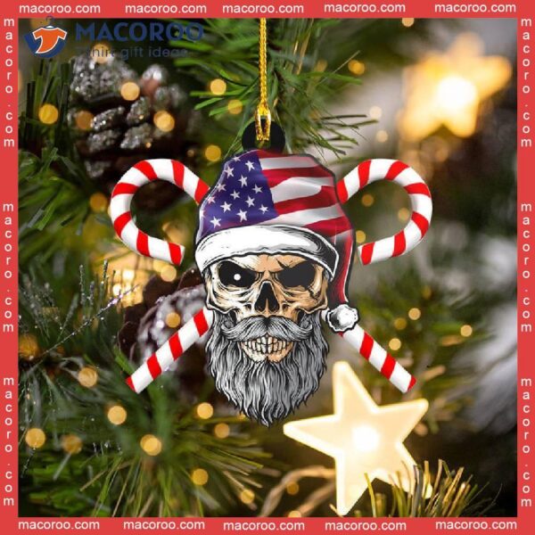 Beard Skull Candy American Custom-shaped Christmas Acrylic Ornament