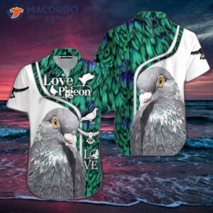 beautiful pigeon dove green and white hawaiian shirts 1