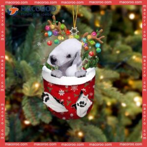 Bedlington Terrier Snow Pocket Christmas Custom-shaped Acrylic Ornament